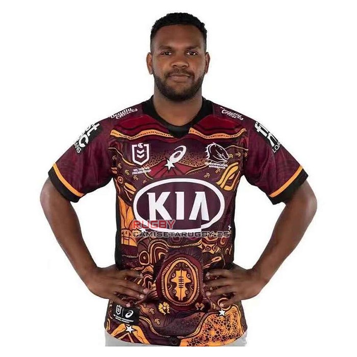 Camiseta Brisbane Broncos Rugby 2021 Indigena